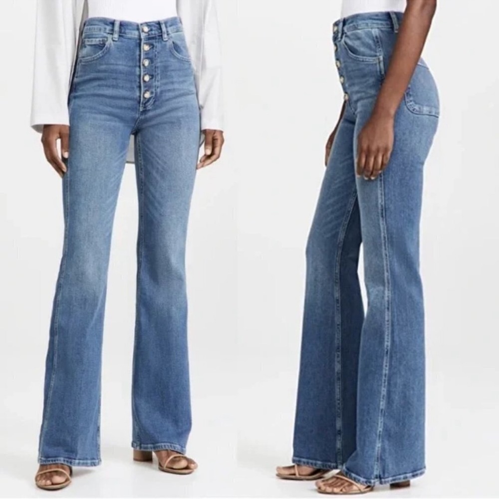 Boyish Womens The Ricky High Rise Flare Stretch Jeans Sz 27 in ABOUT TIMES